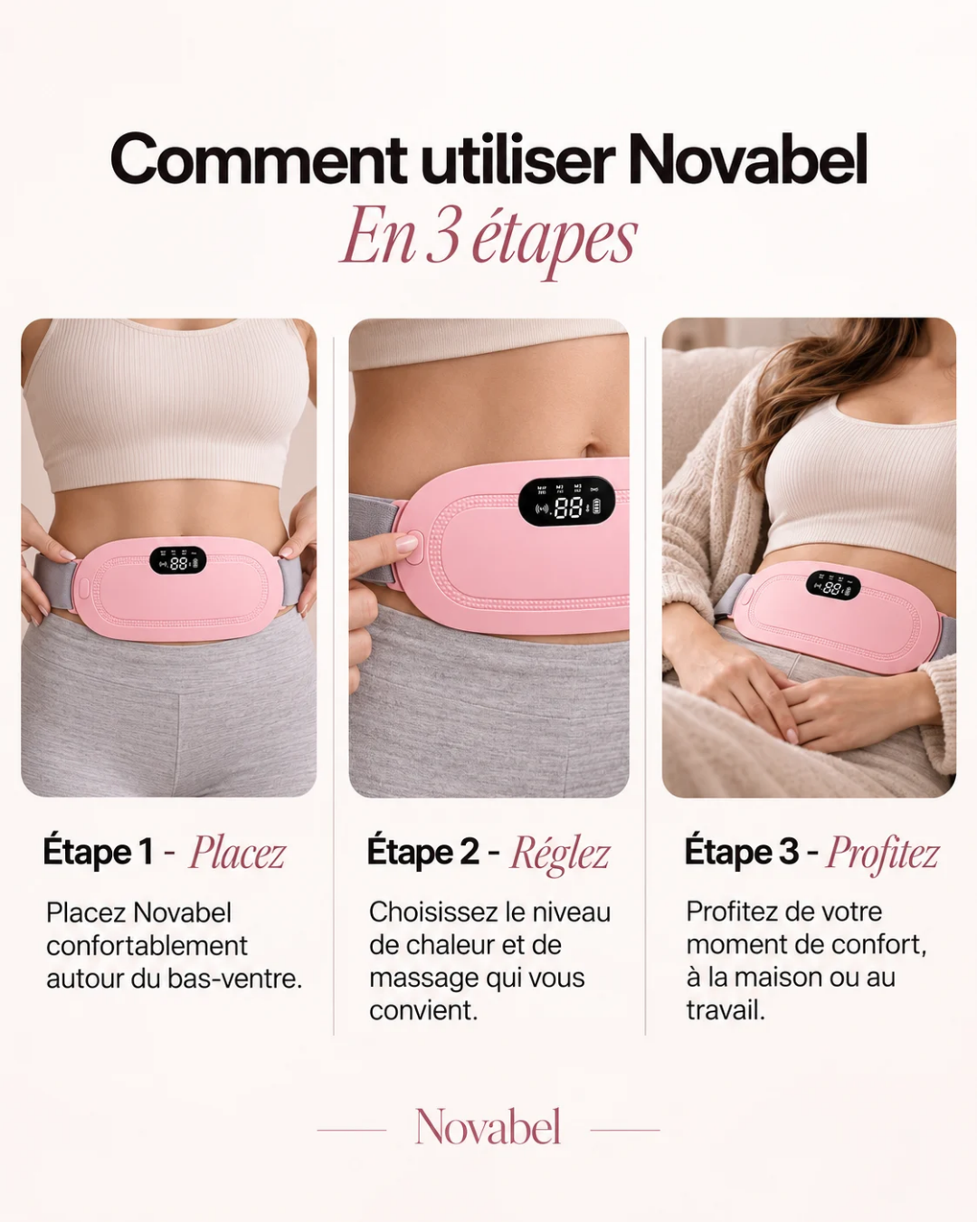 Novabel — Ceinture Chauffante Menstruelle & Massante